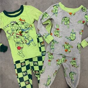 Teenage Mutant Ninja Turtles Pajamas Bundle Size 5T | 2 Kids PJ Sets